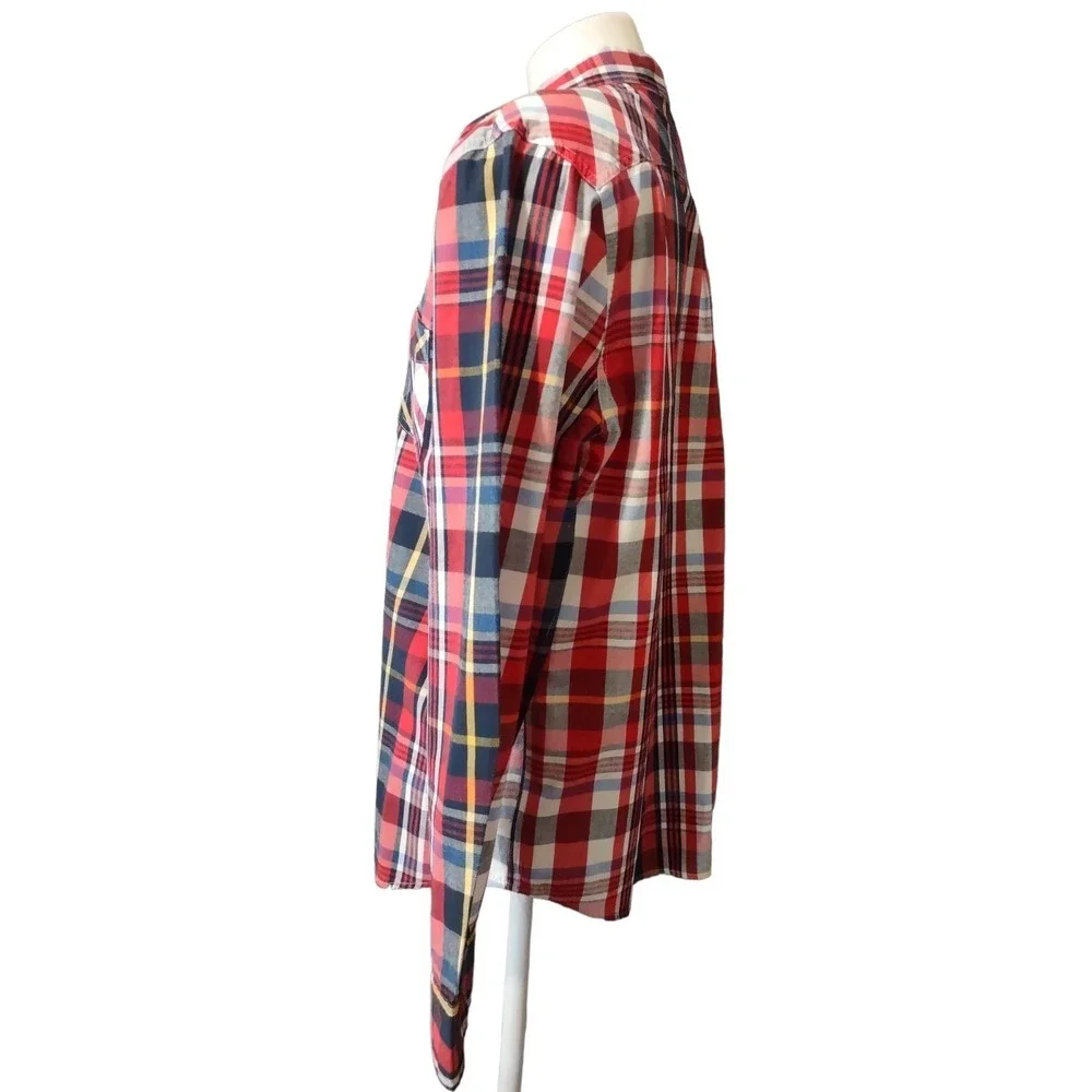 Levi's Shirt XXL Men's Plaid Red Multi Color Long Sleeve Button Down Cabin Core‎